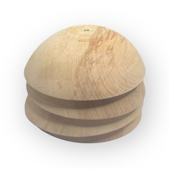 Vintage: Williams Sonoma 𖦹 Set of 4 Hand Carved Maple Salad Bowl 𖦹 - Picture 6 of 17